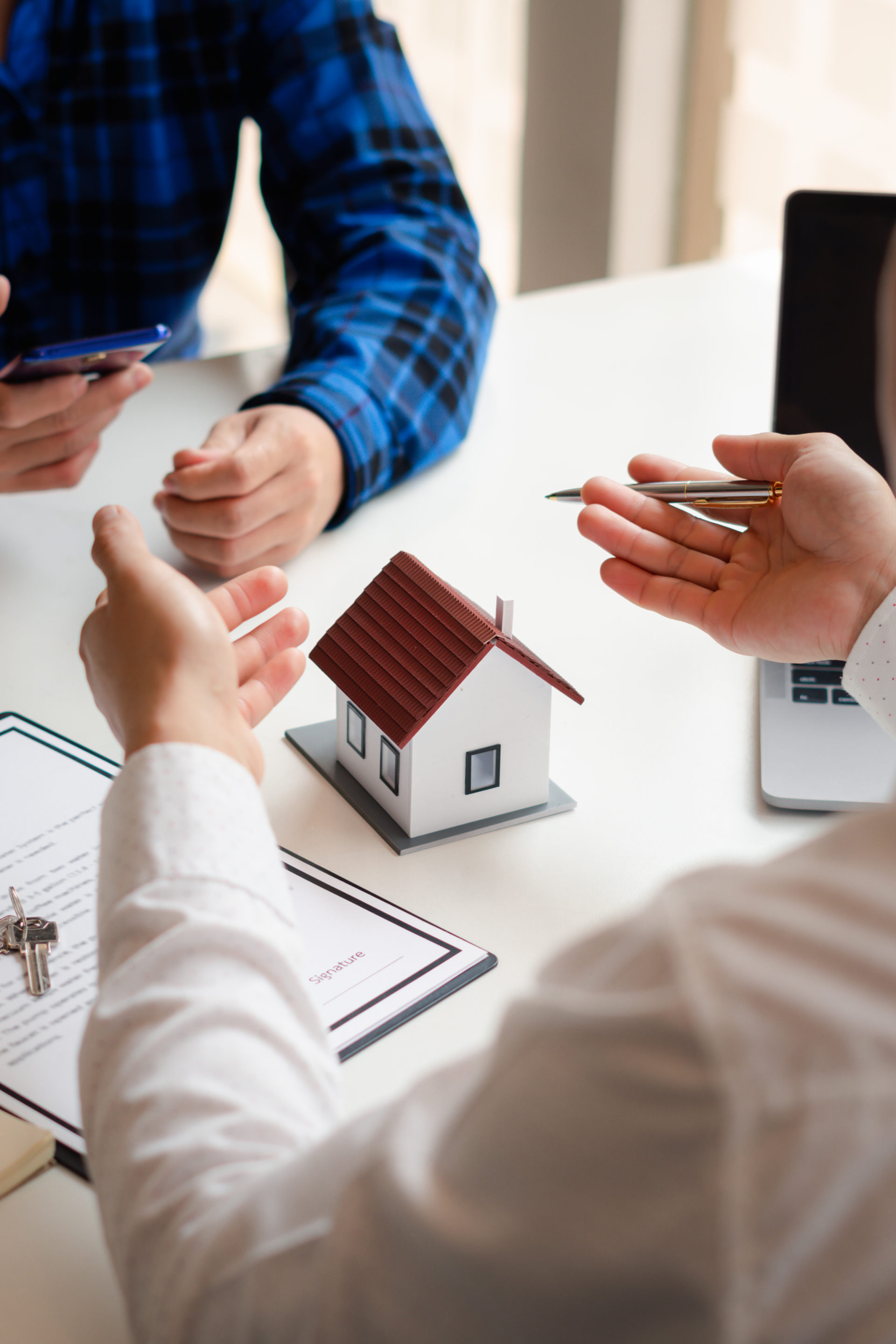 The,Real,Estate,Agent,Is,Explaining,The,House,Style,To